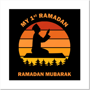 My First Ramadan 1st Ramadan Mubarak Ramadan Kareem Man Prays Dawn Dusk Gift Posters and Art